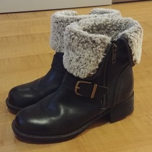 Black Leather Bootie